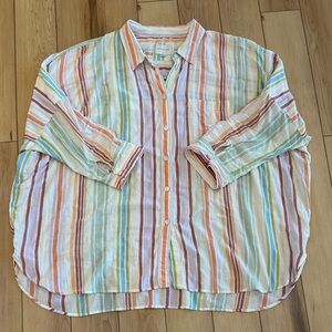 American Eagle Oversized Colorful Striped Shirt